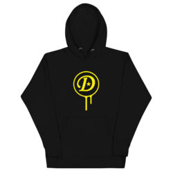d logo yellow unisex hoodie